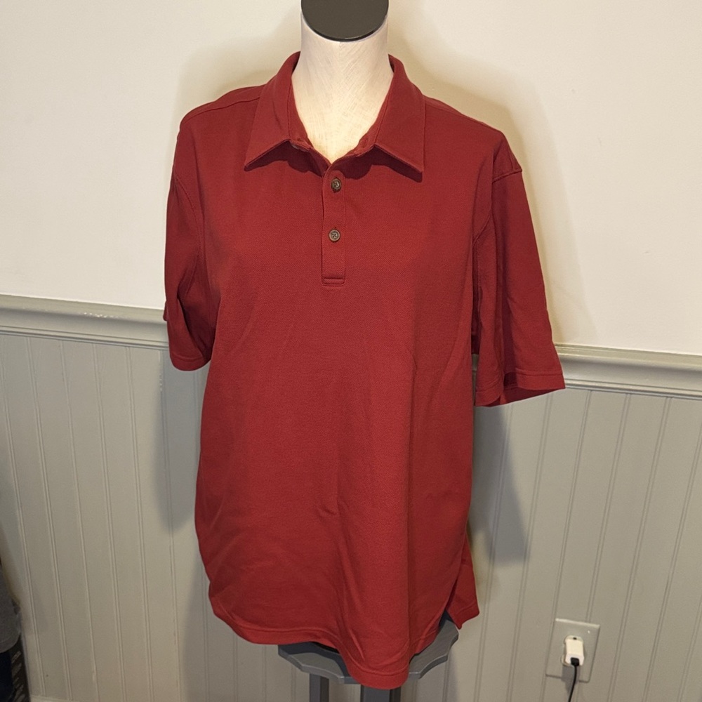 Duluth Trading Co Men's Brick Red Polo Shirt size Large